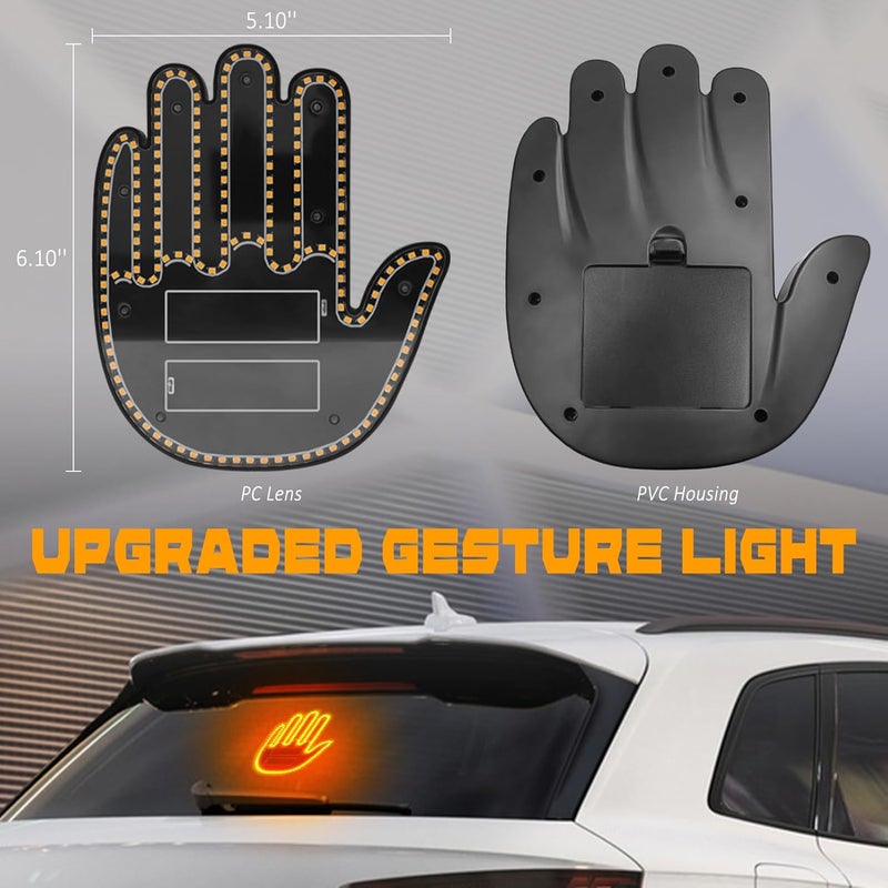 DIBMS Hand Gesture Light with Remote, Red LED Finger Funny Window Sign Light Accessories for Car Truck - Image 5
